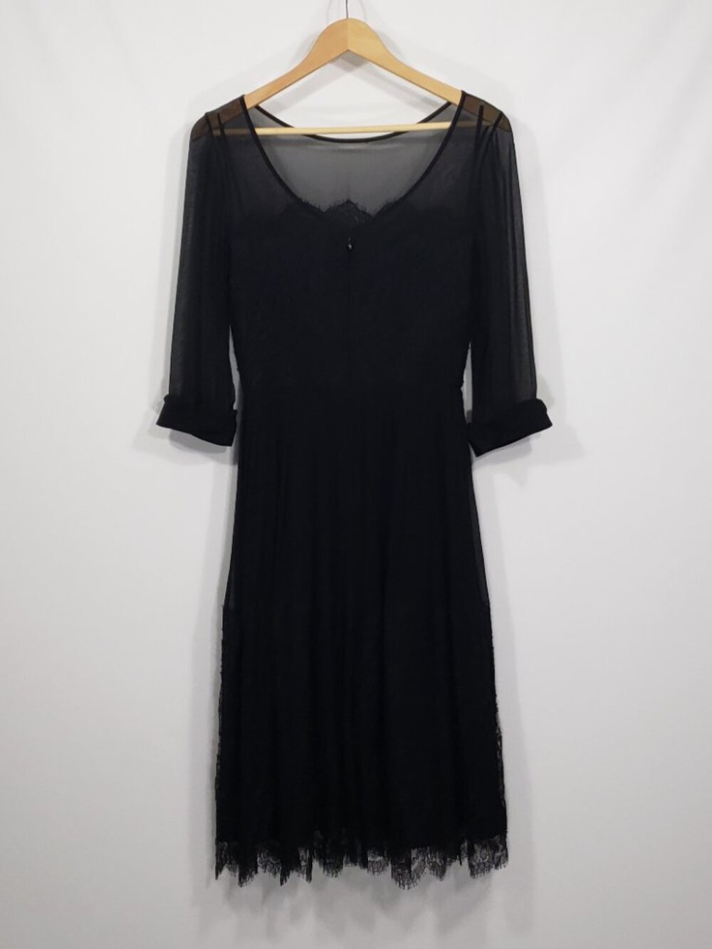 Rickie Freeman  Teri Jon  Black Silk Lace Dress  Women's Size 4